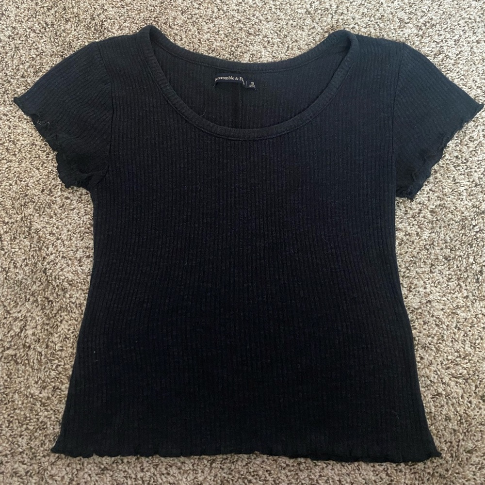 Abercrombie and Fitch dark blue/grey Ribbed Tee